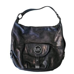 Michael Kors Metallic Gray Leather Hobo Bag